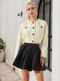 Structured Cropped Button Jacket