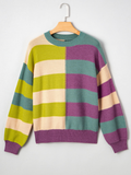 Stripe Drop Shoulder Ribbed Edge Sweater